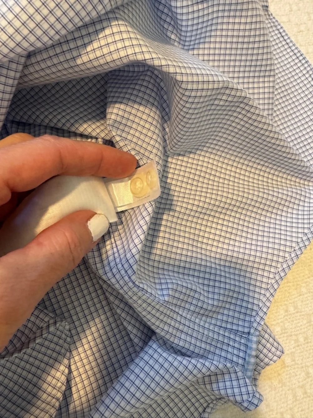 Banana Republic Light Blue Micro-Check Dress Shirt Size Medium